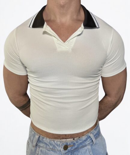 Blusa Cropped Polo
